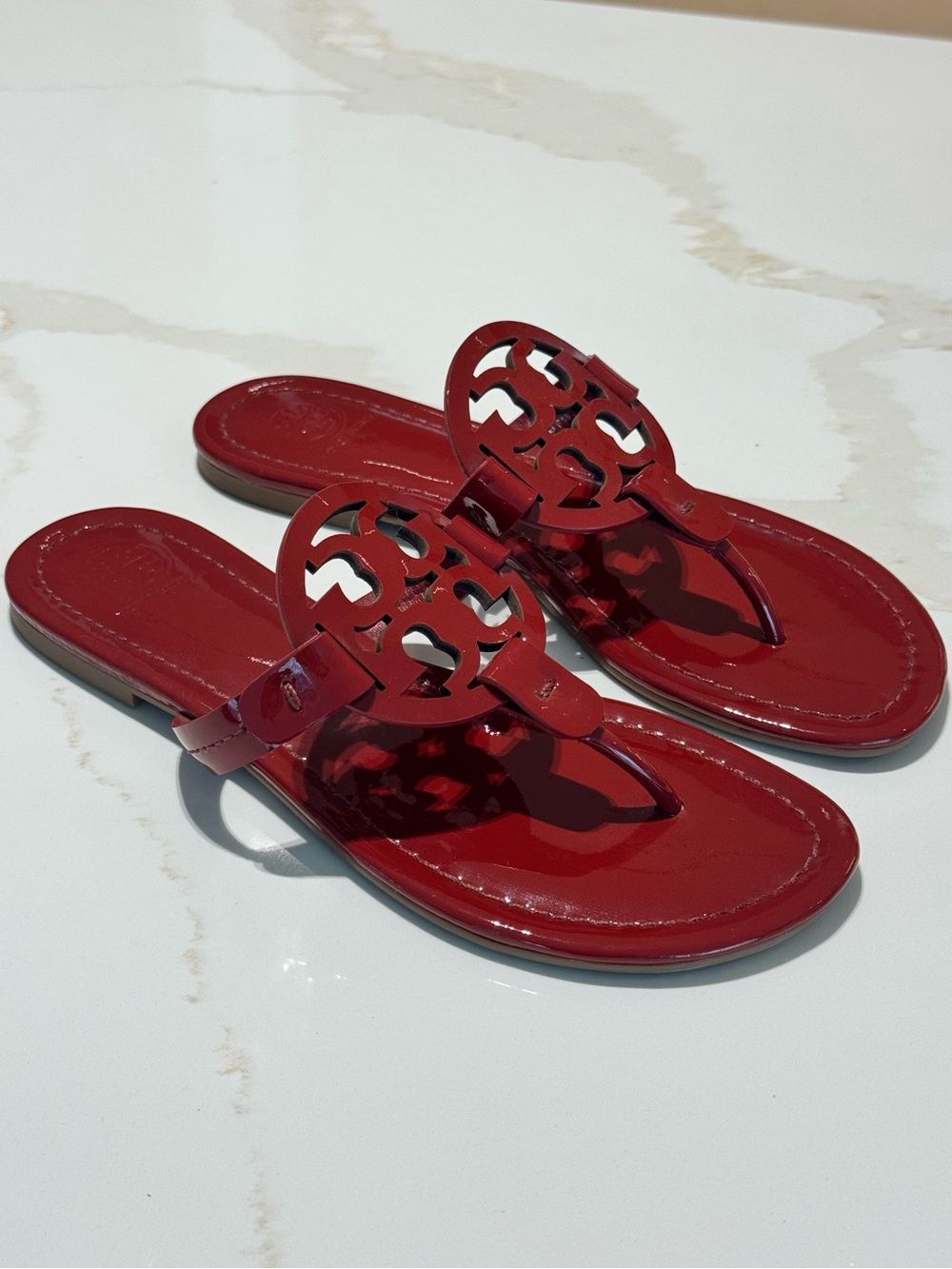 Tory Burch Red MILLER PATENT SANDAL